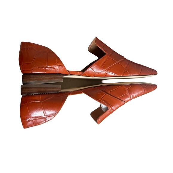 Franco Sarto Burnt Orange Croc Loafers - Picture 6 of 8
